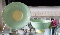 Paragon Porcelain rose handle Green1 Cup&Saucer Vintage 1940s tableware623