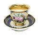 Paris Porcelain French Sevres Style Cup & Saucer, 19th Century. Floral Bouquet