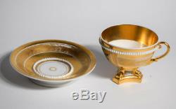 Paris Porcelain Tea Cup & Saucer Gold Gild with Handpainted Flowers