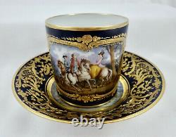 Paris Porcelain Tea Cup & Saucer, Sevres Style