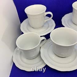 Pillivuyt Williams Sonoma Queen Anne Cups and Saucers Set Of 5 France Porcelain