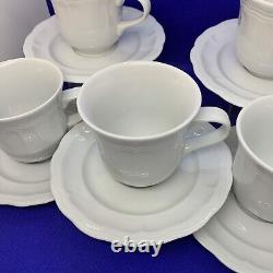 Pillivuyt Williams Sonoma Queen Anne Cups and Saucers Set Of 5 France Porcelain