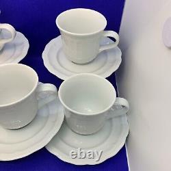 Pillivuyt Williams Sonoma Queen Anne Cups and Saucers Set Of 5 France Porcelain