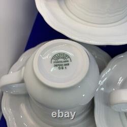 Pillivuyt Williams Sonoma Queen Anne Cups and Saucers Set Of 5 France Porcelain