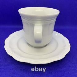 Pillivuyt Williams Sonoma Queen Anne Cups and Saucers Set Of 5 France Porcelain