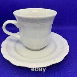 Pillivuyt Williams Sonoma Queen Anne Cups and Saucers Set Of 5 France Porcelain