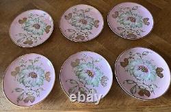 Pink Floral Gold Trim RRW KPM Bavaria Porcelain Cup & Saucer Set Of 6 Germany