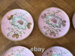 Pink Floral Gold Trim RRW KPM Bavaria Porcelain Cup & Saucer Set Of 6 Germany