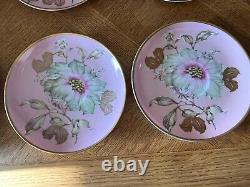 Pink Floral Gold Trim RRW KPM Bavaria Porcelain Cup & Saucer Set Of 6 Germany