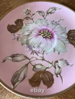 Pink Floral Gold Trim RRW KPM Bavaria Porcelain Cup & Saucer Set Of 6 Germany