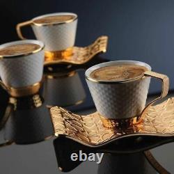 Porcelain Cup Saucer Set Drink Coffee Tea Latte Cappuccino Espresso Drinkware