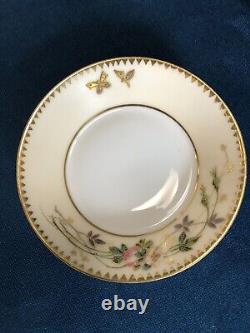 Porcelain Demitasse Cup and Saucer Set 1940s European Fine China Flora Fauna