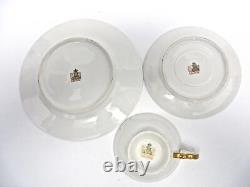 Porcelain H&G Bavaria Heavy Gold Encrusted 3 Piece set Cup Saucer & Underplate