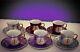 Porcelain Set? Rare? Vintage 6 Tea Cups 6 Saucers Purple Pink Roses