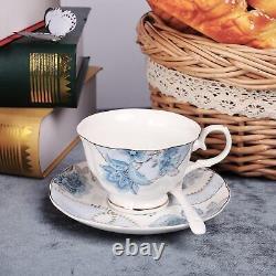 Porcelain Tea Set POT Vintage Gift Tea Cup, Saucer Coffe relaxatio&Love for 6