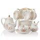 Porcelain Tea Sets British Royal Series, 8 Oz Cups & Saucer Service For 6, Wi