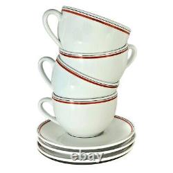 Porcelain d'Auteuil Bistrot Jacques Lobjoy Chocolate Cup & Saucer Set (4) 16 oz