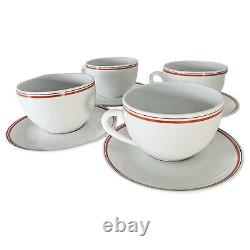 Porcelain d'Auteuil Bistrot Jacques Lobjoy Chocolate Cup & Saucer Set (4) 16 oz