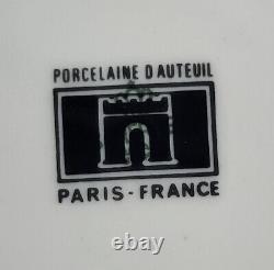 Porcelaine D'Auteuil Service Chasse 6 Demitasse Cups & Saucers withBox Paris EUC