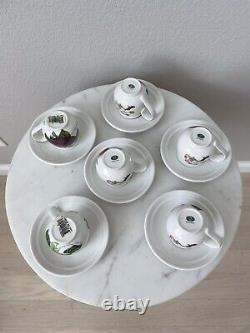 Portmerion Pomona Set of 6 Mocha Cups And Saucers NEW