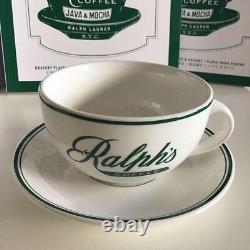 RALPH LAUREN Ralph's Coffee Cup Saucer Dessert Plate Trio Set of 2 White withBox