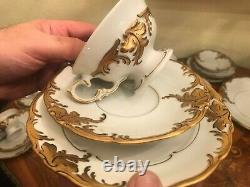 RARE! 10 prs. Porcelain Gold Plated set KPM bavaria & Wawel Tee, Coffee Full Set