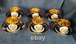 RARE! 1880 Royal Vienna Cobalt & Gold Porcelain Cup & Saucer Kauffman Beehive