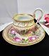 Rare Antique Kpm Royal Berlin Cup & Saucer Pink Rose Swan Handle Porcelain- Read