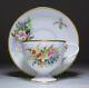 Rare Antique Royal Worcester Hand Painted Floral Porcelain Pedestal Cup & Saucer