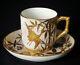 Rare Royal Worcester Gold Platinum Bamboo Aesthetic Porcelain Cup Saucer B