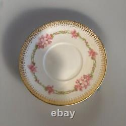 RARE SET! Limoges GOLD/WHITE porcelain Set Of 7 Cups/saucer