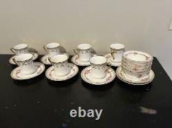 RARE SET! Limoges GOLD/WHITE porcelain Set Of 7 Cups/saucer