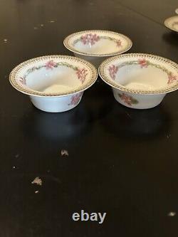 RARE SET! Limoges GOLD/WHITE porcelain Set Of 7 Cups/saucer