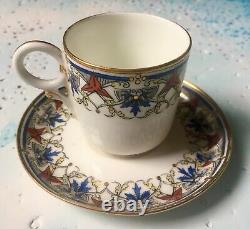 RARE Tiffany & Co. Worcester Royal Porcelain Demitasse Tea Cup & Saucer