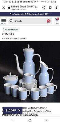 RARE VINTAGE 1950s Richard Ginori 347 pattern Minimalist Espresso Coffee Set