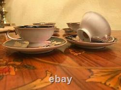 RARE Vintage 6 Cups 6 Saucers RW Rudolf Wacther Bavaria Porcelain Coffee