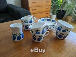 RETRO Vintage 11 pcs Gustavsberg Prunus Stig Lindberg Cups & Saucers +Milk Jug