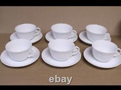 RICHARD GINORI ANTICO DOCCIA WHITE BIANCO SET of 6 CUPS & SAUCERS