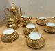 Rrw Bavaria 14 Piece Gold Porcelain Tea Set Made In Germany Pot Saucers Cups
