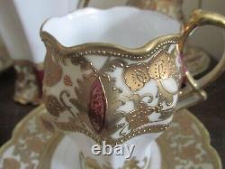 RS Noritake Nippon Porcelain Coffee Set Of 4 Cup And Saucer Pot Heavy Gold
