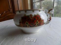 Rare 1884-1917 Kornilov Bros Russian Porcelain Horse Handle Tea Cup & Saucer