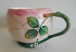 Rare 19th Century Minton Porcelain Pink Rose Shape Cup And Saucer