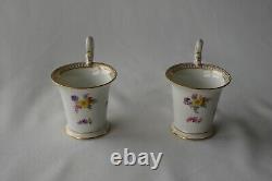 Rare 19thC Meissen Porcelain Demitasse Cup And Saucer, Swan Handle, Set of 2