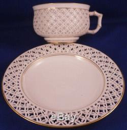 Rare Antique 19thC Sevres Porcelain Reticulated Cup & Saucer Porzellan Tasse