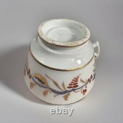 Rare Antique Coalport Tea Cup & Saucer London Handle Blue & Gold Floral England