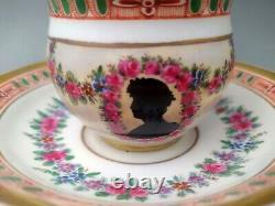 Rare Antique hand painted Meissen porcelain Cup & Saucer 1st wahl around 1830