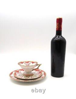 Rare Art Deco Hand Painted Porcelain Suprematism Bauhaus Coffee Cup Saucer Set