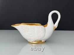 Rare Design Antique Porcelain Swan Cup and Saucer Mark M Imp de Sevres 19th c