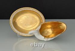 Rare Design Antique Porcelain Swan Cup and Saucer Mark M Imp de Sevres 19th c