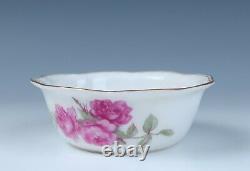 Rare Haviland Baltimore Rose Ramekin Cup Saucer French Limoges Porcelain Pink #1